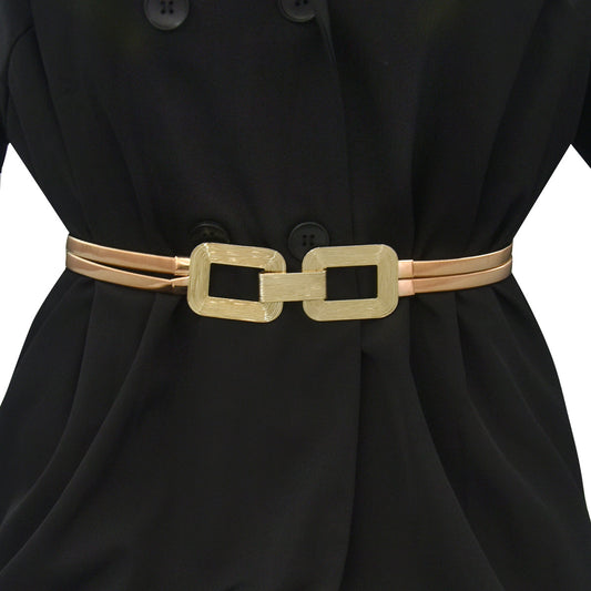 Gold Double Stretch Ladies Belt