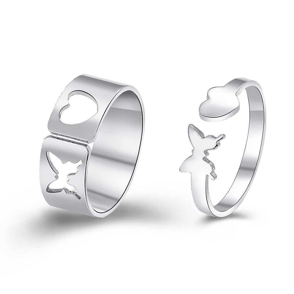 Open Hollow Butterfly Love Ring
