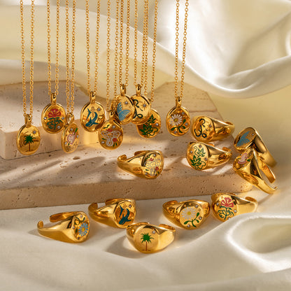 Enamel Pendant Necklace