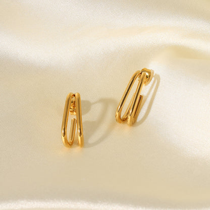 Double line geometric earrings for women