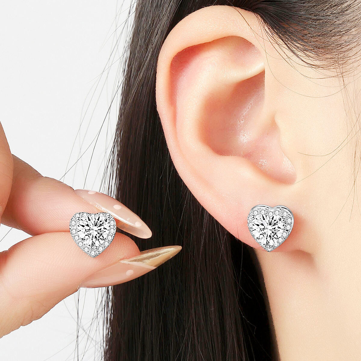 Copper inlaid 5A zircon only loves you stud earrings