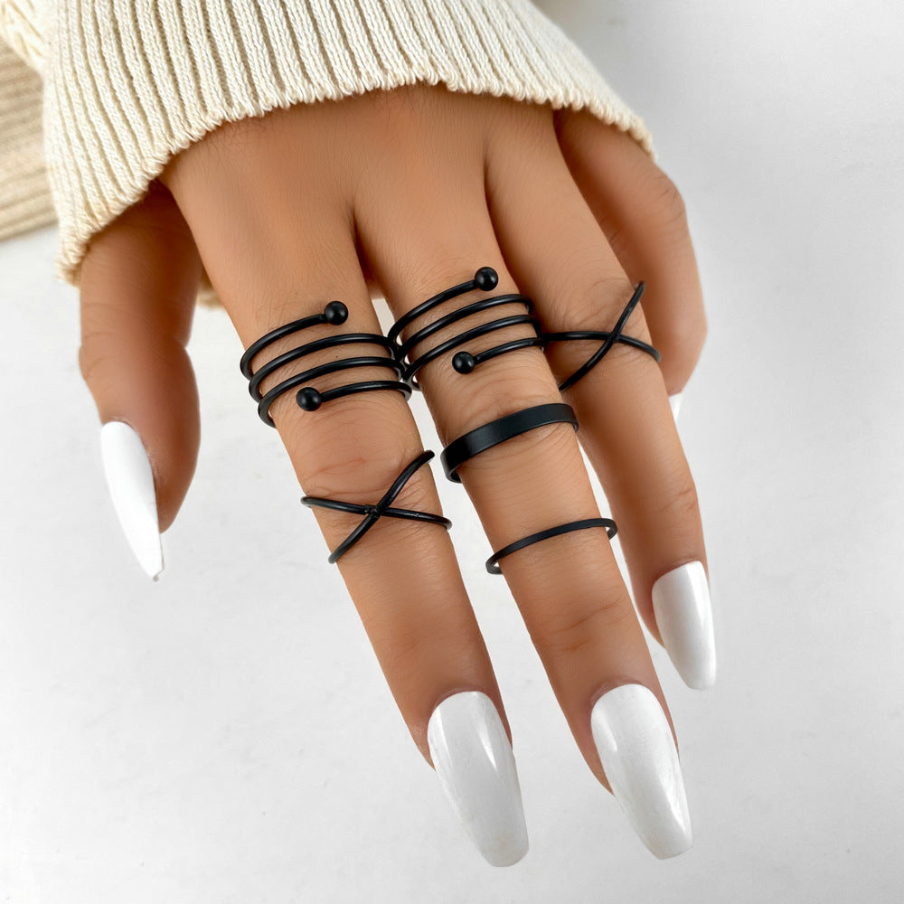 10-Piece Black Stackable Ring Set