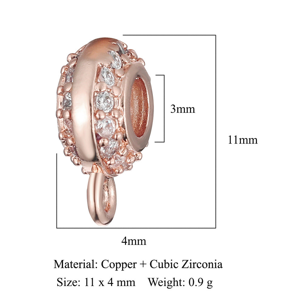 Buddha head skull copper zircon spacer beads