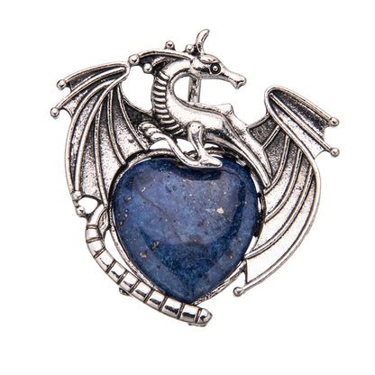 Colgante de cristal en forma de corazón de pterosaurio de dragón volador vintage 
