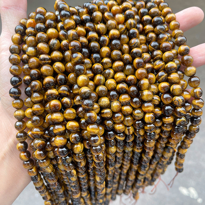 Grade A natural yellow tiger's eye stone loose beads