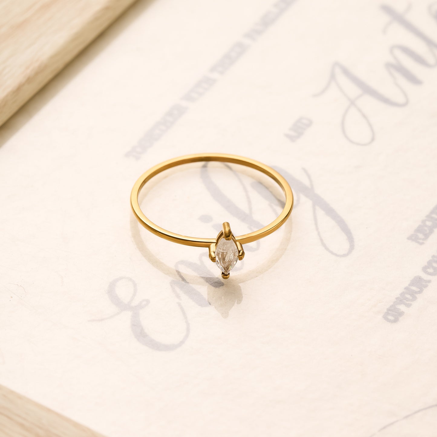 Rhombus Water Drop Diamond Ring