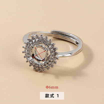 925 silver-plated copper ring holder opening adjustable