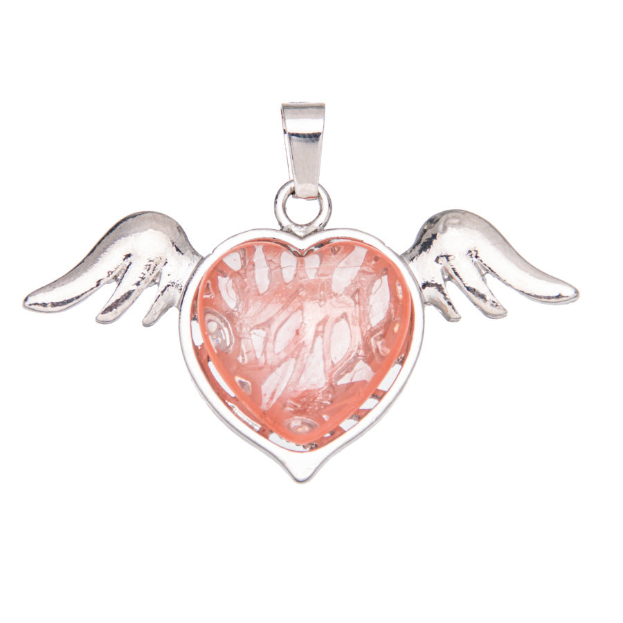 asas naturais de cristal amor pingente de cristal 