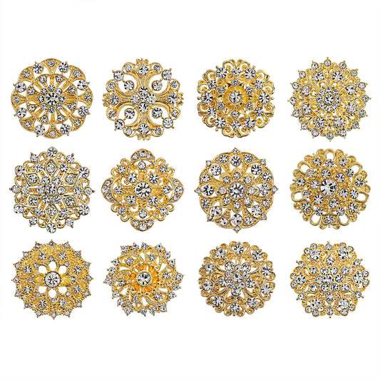 Rhinestone Card Brooch