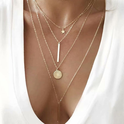 European and American multi-layer necklace