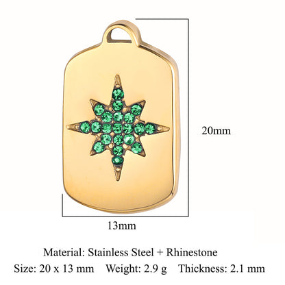 French diamond flower titanium steel pendant