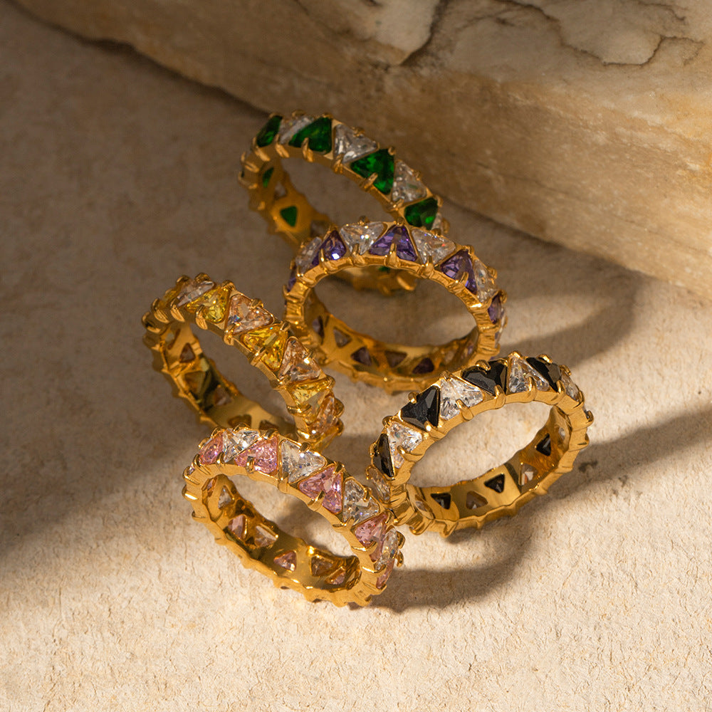Triangle Zirconia Ring