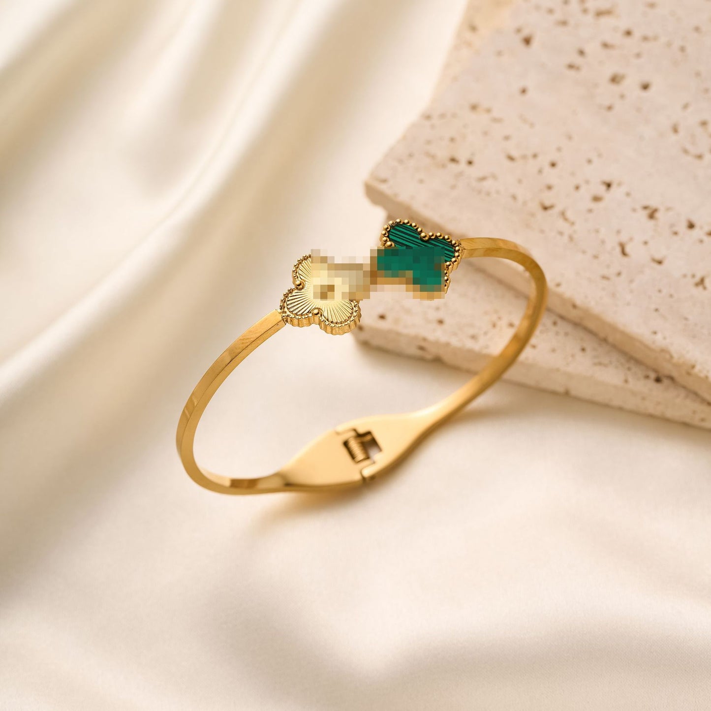 18K Gold Plated Four-Leaf Clover Bracelet