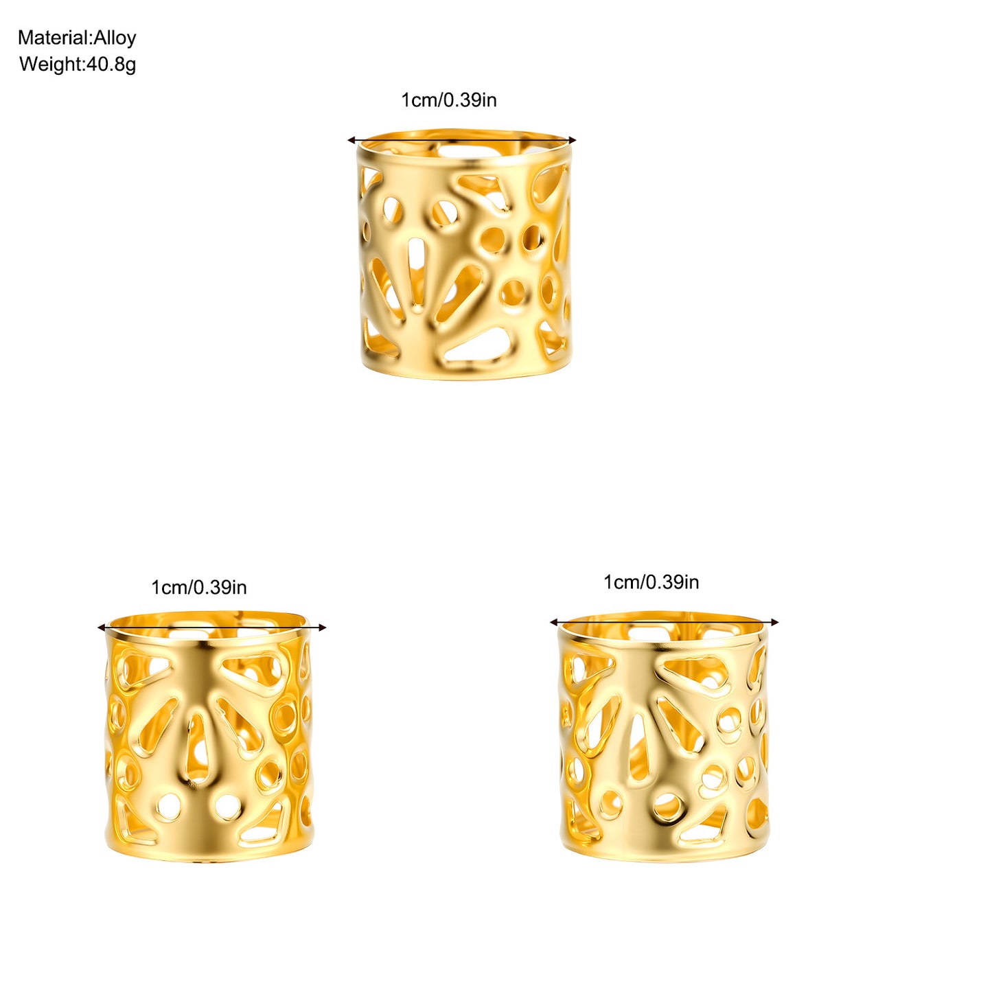 60Pcs Dreadlock Hair Rings