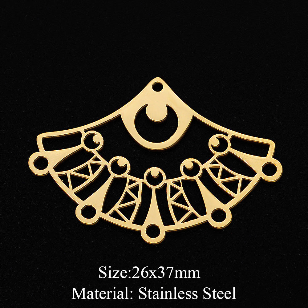 5 pcs/bag Fan-shaped flower geometric pendant