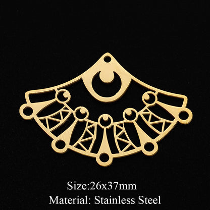 5 pcs/bag Fan-shaped flower geometric pendant