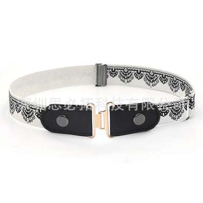 Braided leather button belt