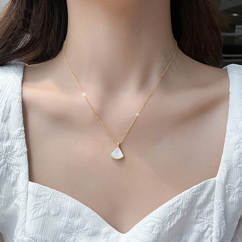 Fan Skirt Titanium Steel Necklace Women's Versatile