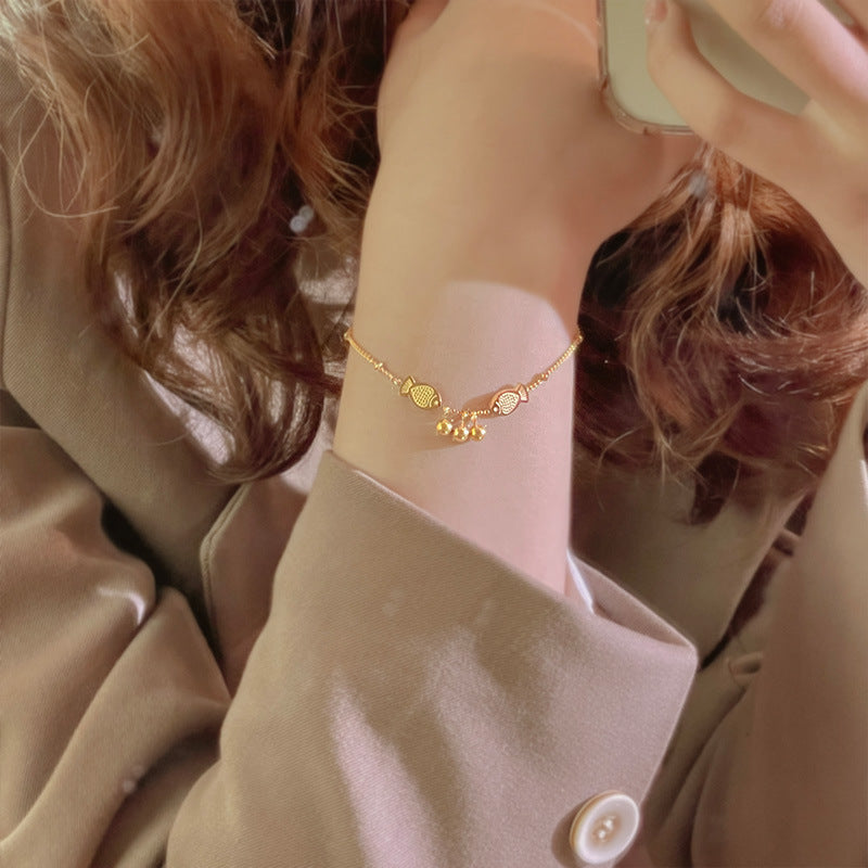 Korean-Style Mermaid Foam Titanium Steel Bracelet — Pisces Design, Non-Fading