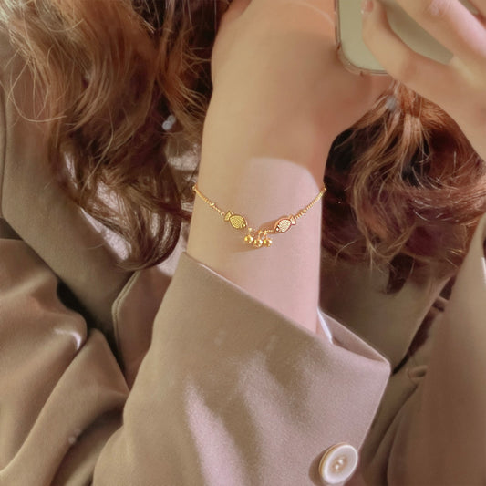 Korean-Style Mermaid Foam Titanium Steel Bracelet — Pisces Design, Non-Fading