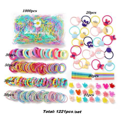 Combinación de bandas elásticas y horquillas para el cabello 