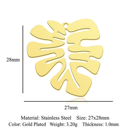 5 pcs/bag leaf maple leaf titanium steel pendant