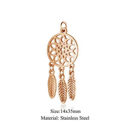 5 pcs/titanium steel pendant LOVE pentagram elephant cat