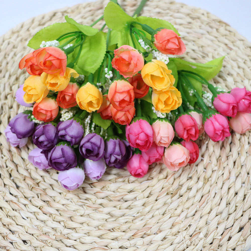 Artificial flower 15 heads star bud mini rose