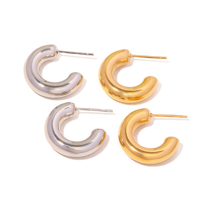 C-shaped hollow earrings ins