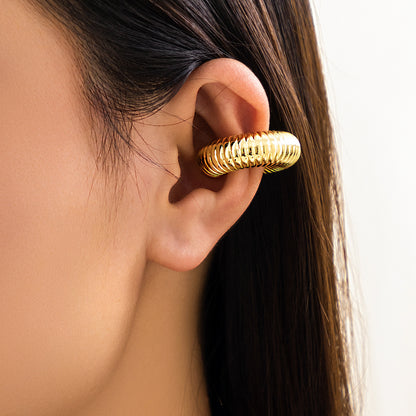 Clips para orejas circulares de marea para mujer con clavos de hueso para oreja simple 