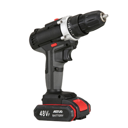 Juego de destornillador y taladro eléctrico inalámbrico - Kit de herramientas de litio recargable 