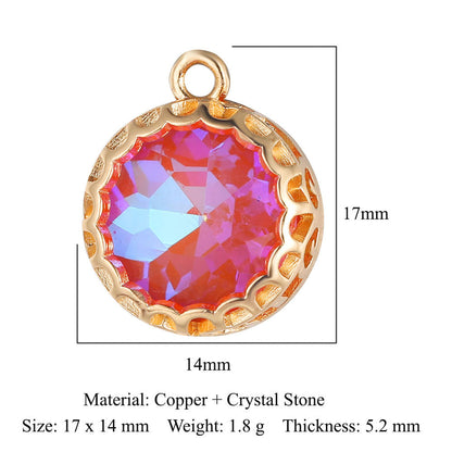 Colgante de cristal de cobre con forma de mariposa y gota de agua 