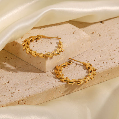 C-Shaped Stainless Steel Earrings