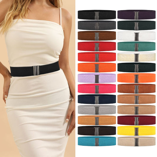 Red elastic waist seal wide belt