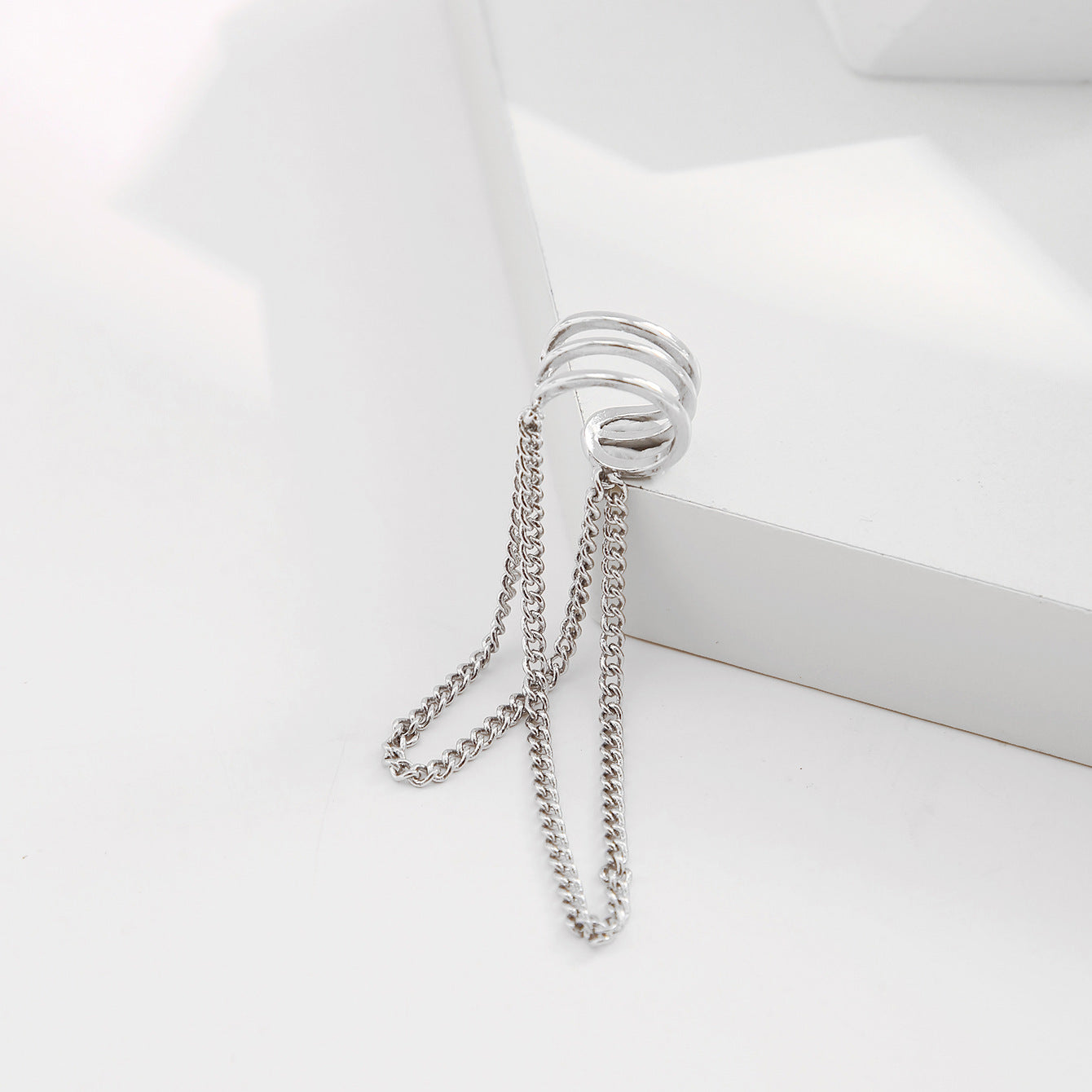 Silver Fringe Ear Clips