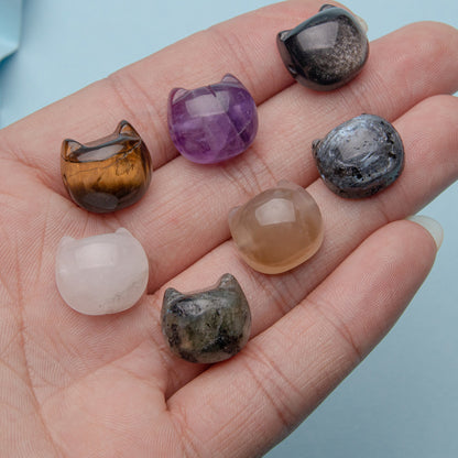 Amethyst Silver Cat Head Crystal Handmade DIY Accessories