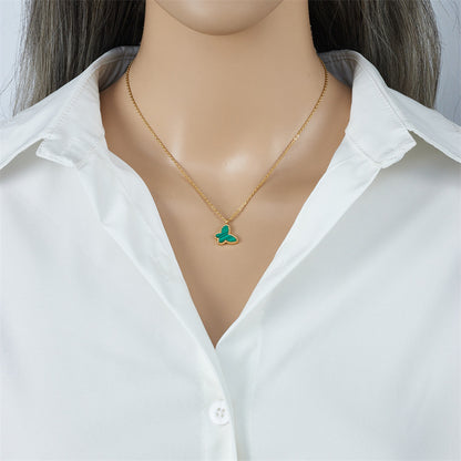 White Fritillary Small Butterfly Necklace