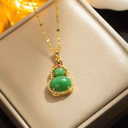 Cat's Eye Gourd Pendant Ethnic Style Necklace
