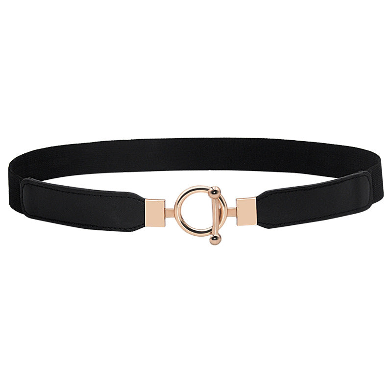 Retro Circle Button Slim Waist Seal