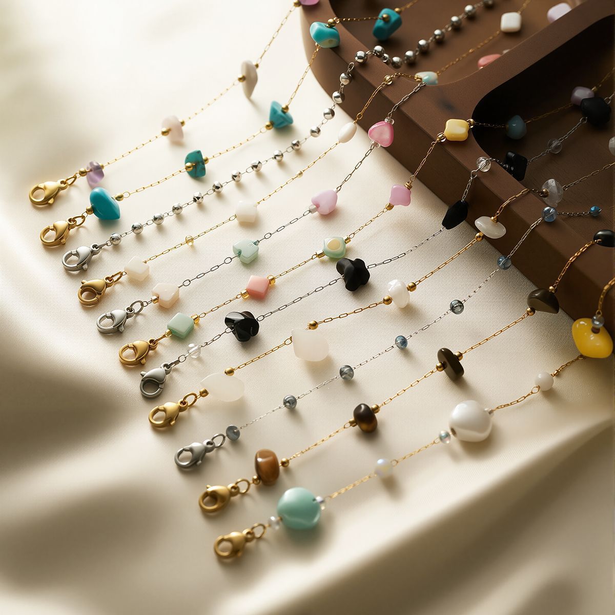 Natural Stone 18K Gold Bracelet