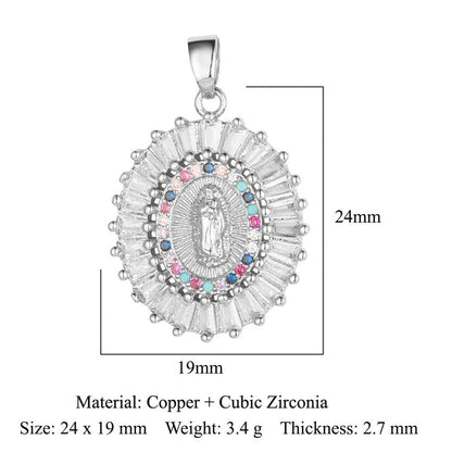 Copper zircon Virgin Mary pendant pendant