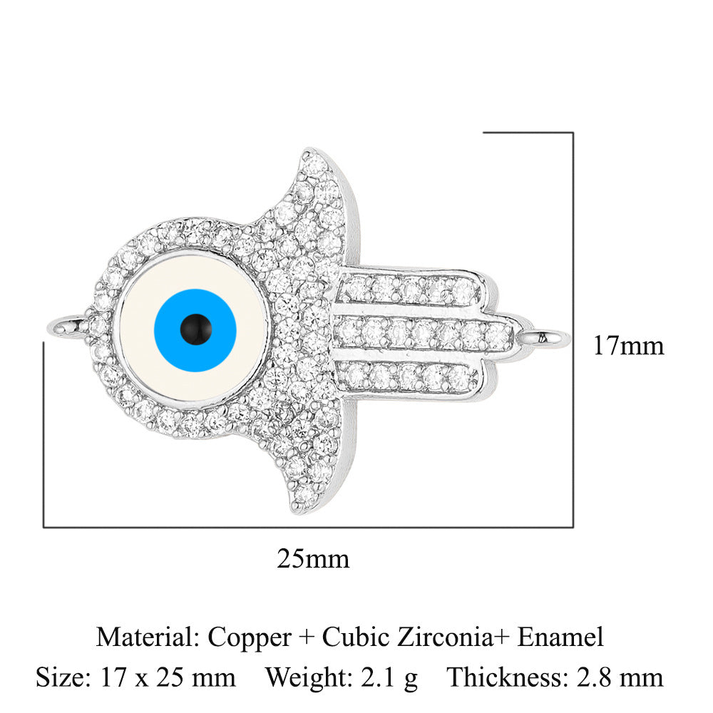 Double hole copper zircon jewelry bracelet connection accessories