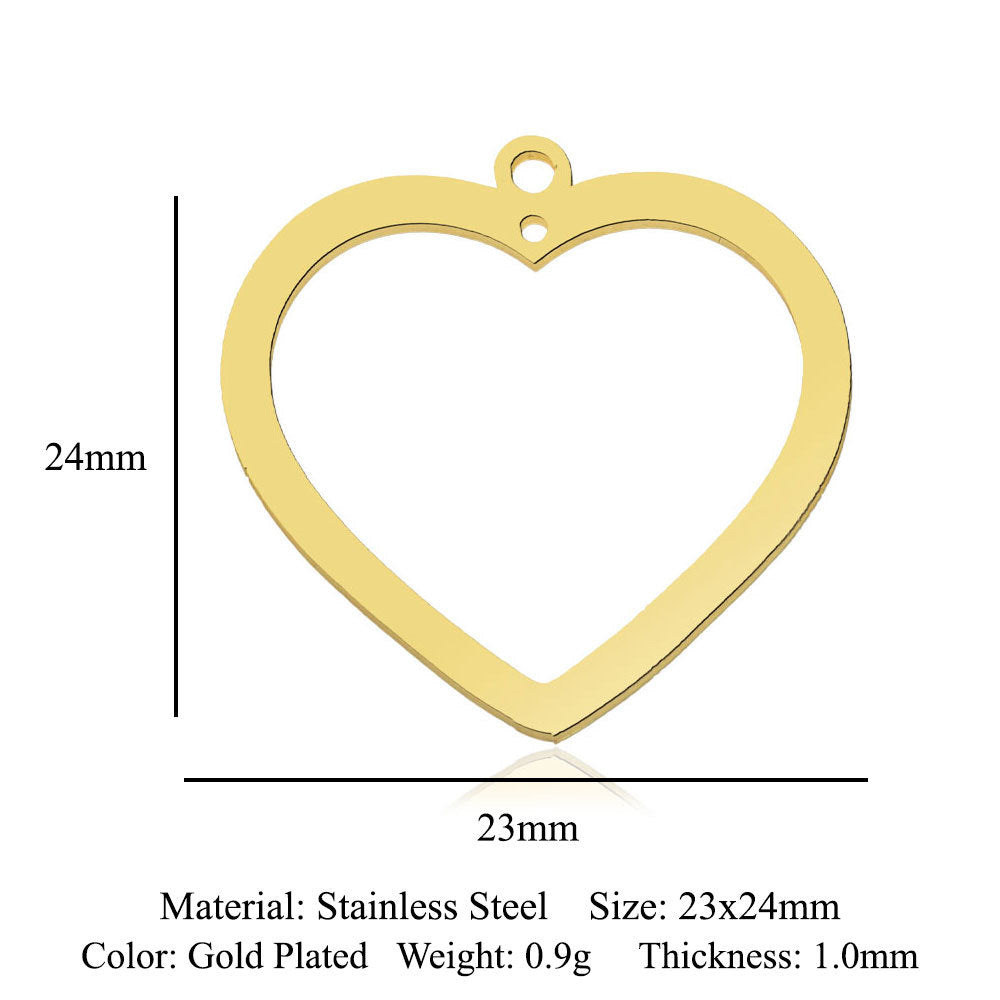 Paquete de 5 unidades, colgante de acero de titanio con diamantes de amor, colgante de huella digital. 