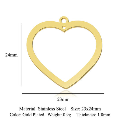 Paquete de 5 unidades, colgante de acero de titanio con diamantes de amor, colgante de huella digital. 