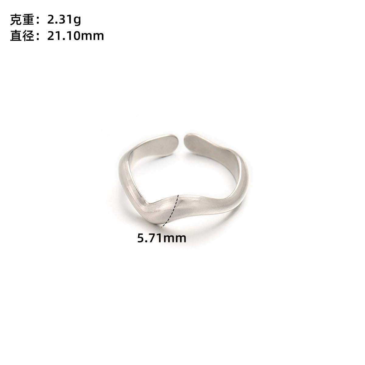 Stainless steel love open ring