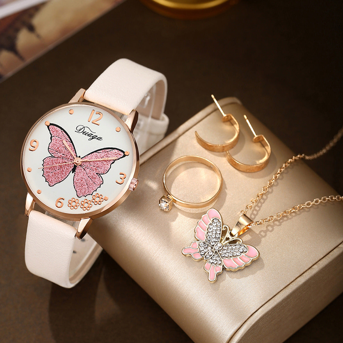 Butterfly Watch Pearl Butterfly Jewelry Set