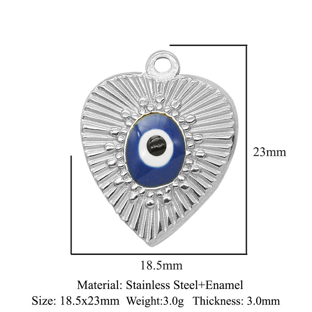 3 pcs/pack stainless steel geometric round sun eye pendant