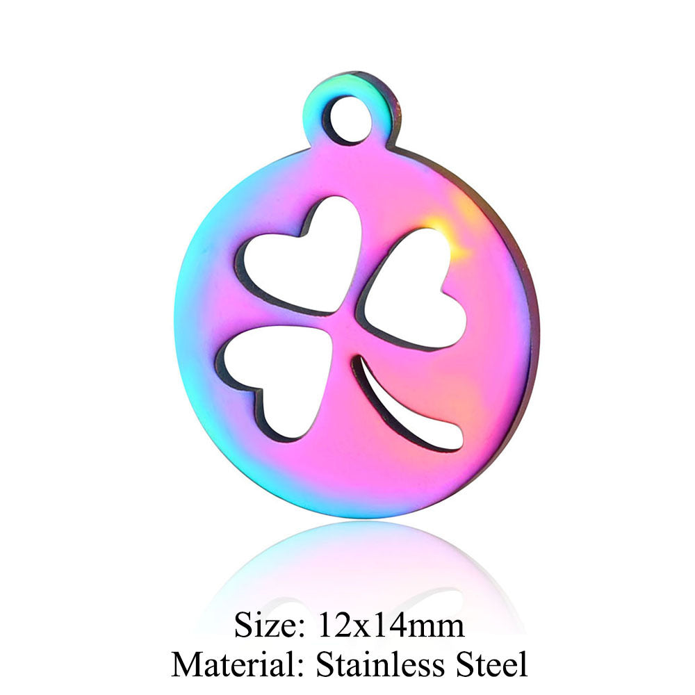 5 pcs/coated colorful dream catcher titanium steel pendant