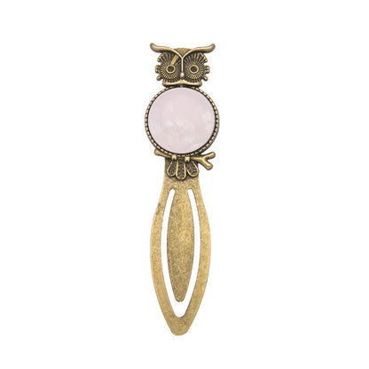 Vintage Owl Bookmark Handmade Agate Slice Bookmark