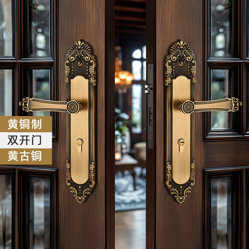 Chinese all-copper double-opening door lock